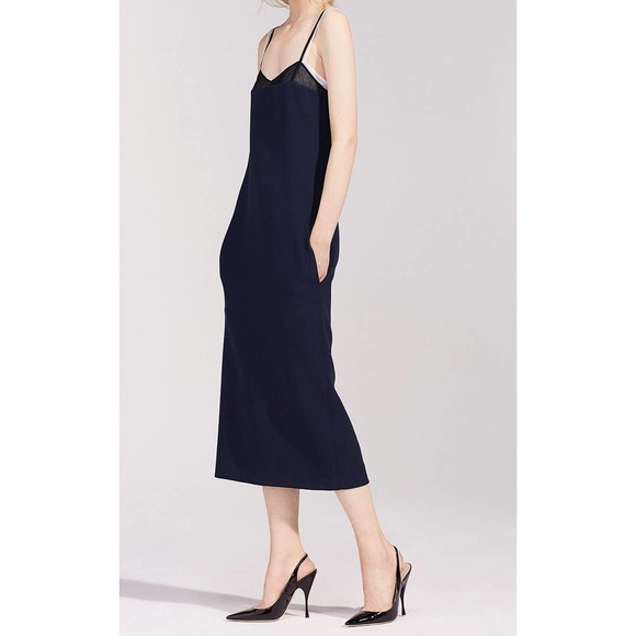 Nina Ricci Milano mesh trimmed stretch wool dress